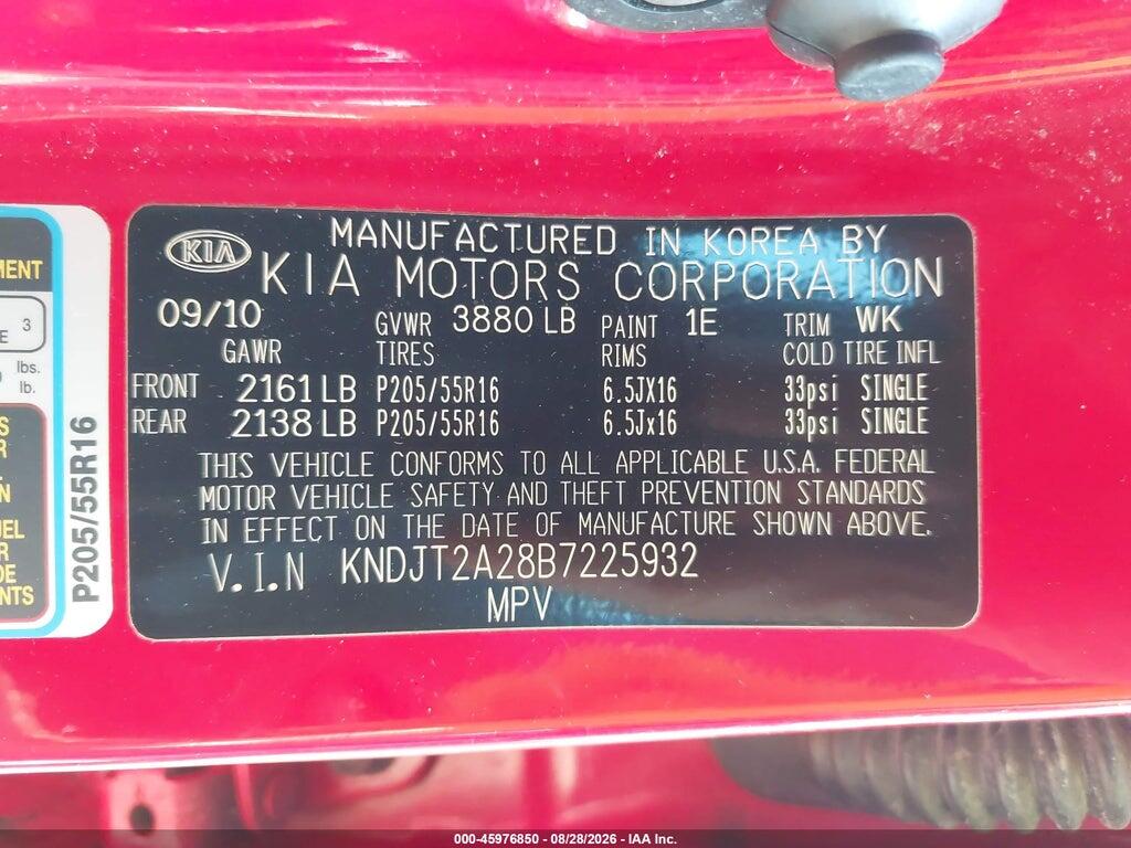 KNDJT2A28B7225932 2011 KIA SOUL photo no. 9