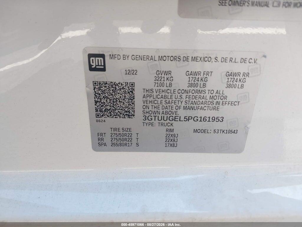 3GTUUGEL5PG161953 2023 GMC SIERRA 1500 photo no. 9