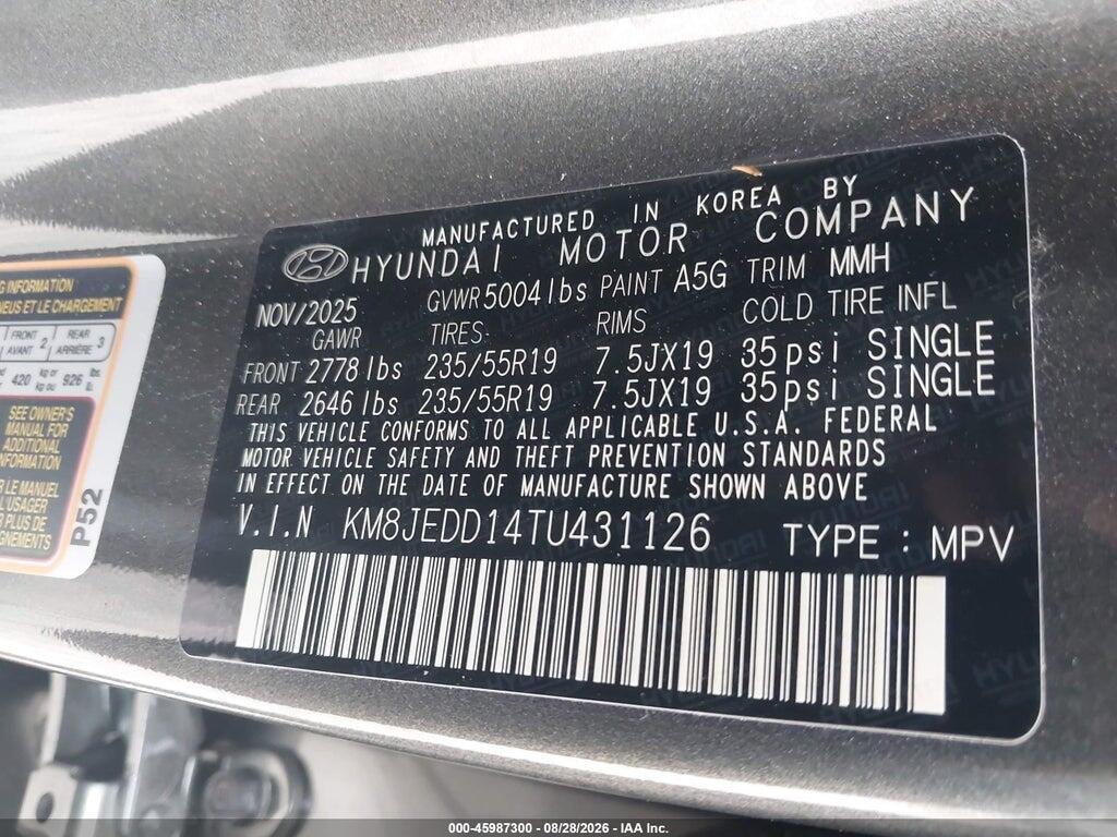 KM8JEDD14TU431126 2026 HYUNDAI TUCSON HYBRID photo no. 9