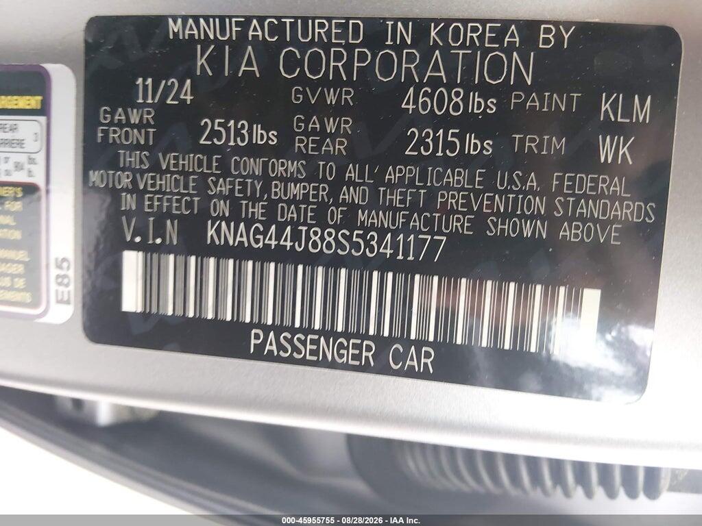 KNAG44J88S5341177 2025 KIA K5 photo no. 9