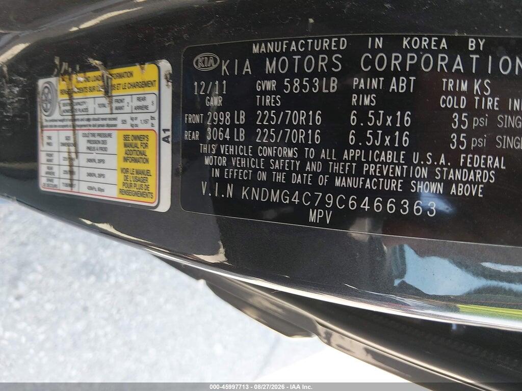 KNDMG4C79C6466363 2012 KIA SEDONA photo no. 9