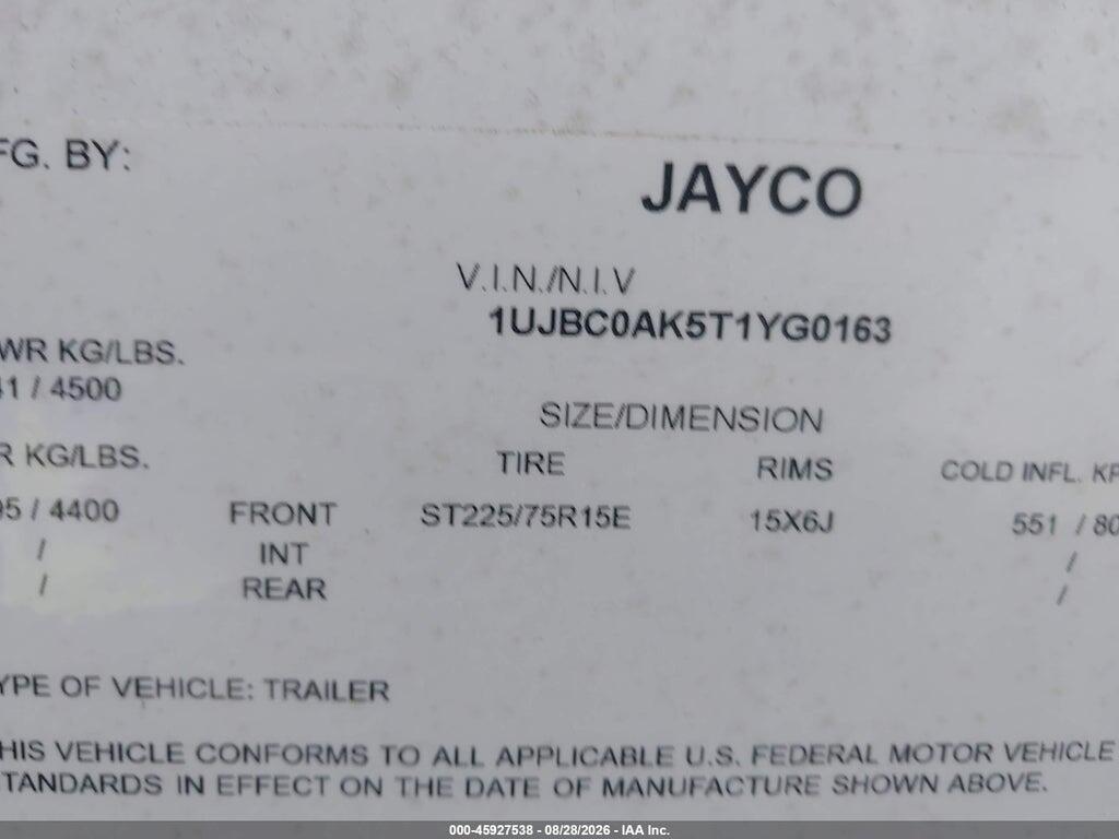 1UJBC0AK5E1YG0163 2026 JAYCO TRAVEL TRLR photo no. 9