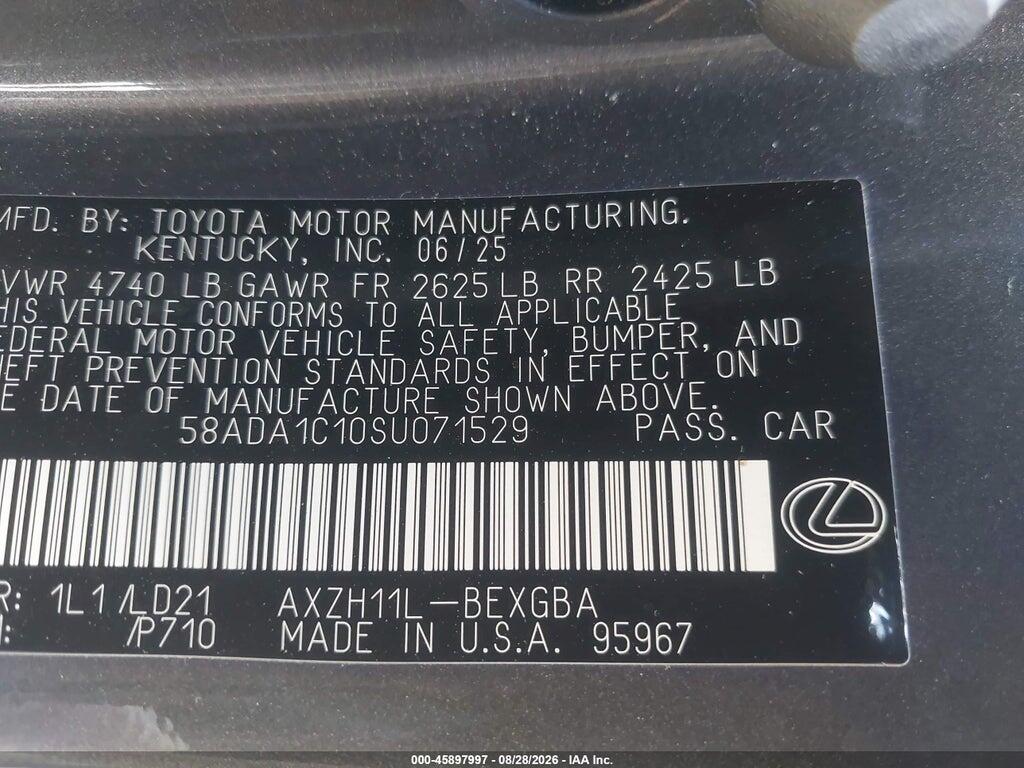 58ADA1C10SU071529 2025 LEXUS ES 300H photo no. 9