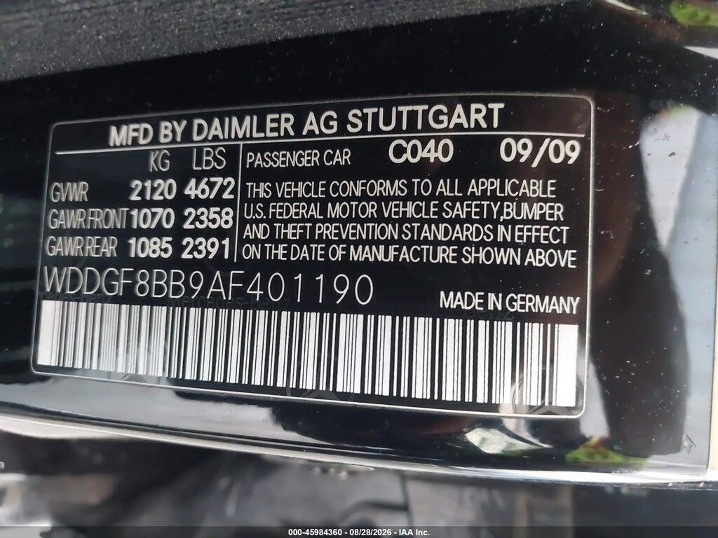 WDDGF8BB9AF401190 2010 MERCEDES-BENZ C 300 photo no. 9