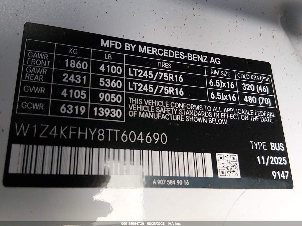 W1Z4KFHY8TT604690 2026 MERCEDES-BENZ SPRINTER 2500 photo no. 9