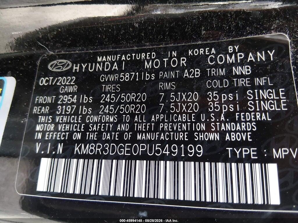 KM8R3DGE0PU549199 2023 HYUNDAI PALISADE photo no. 9