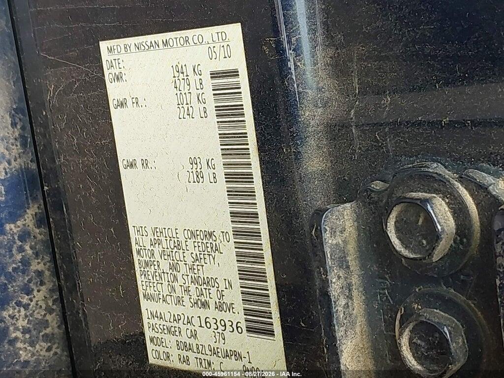1N4AL2AP2AC163936 2010 NISSAN ALTIMA photo no. 9