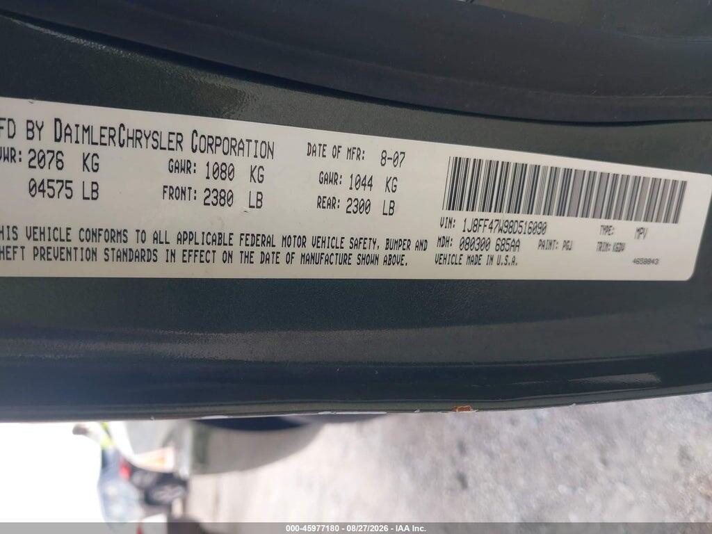 1J8FF47W98D516090 2008 JEEP COMPASS photo no. 9