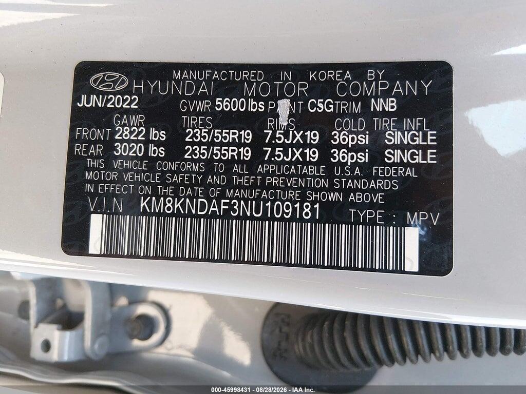 KM8KNDAF3NU109181 2022 HYUNDAI IONIQ 5 photo no. 9