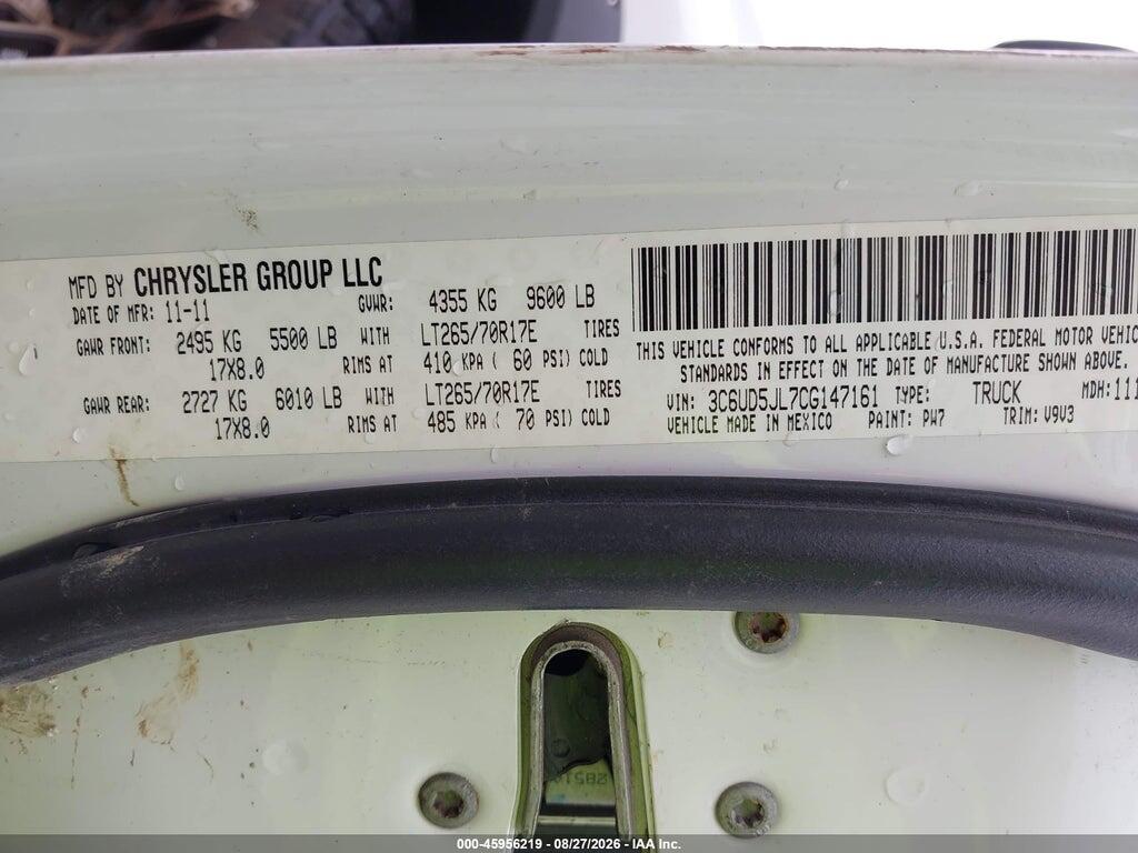 3C6UD5JL7CG147161 2012 RAM 2500 photo no. 9