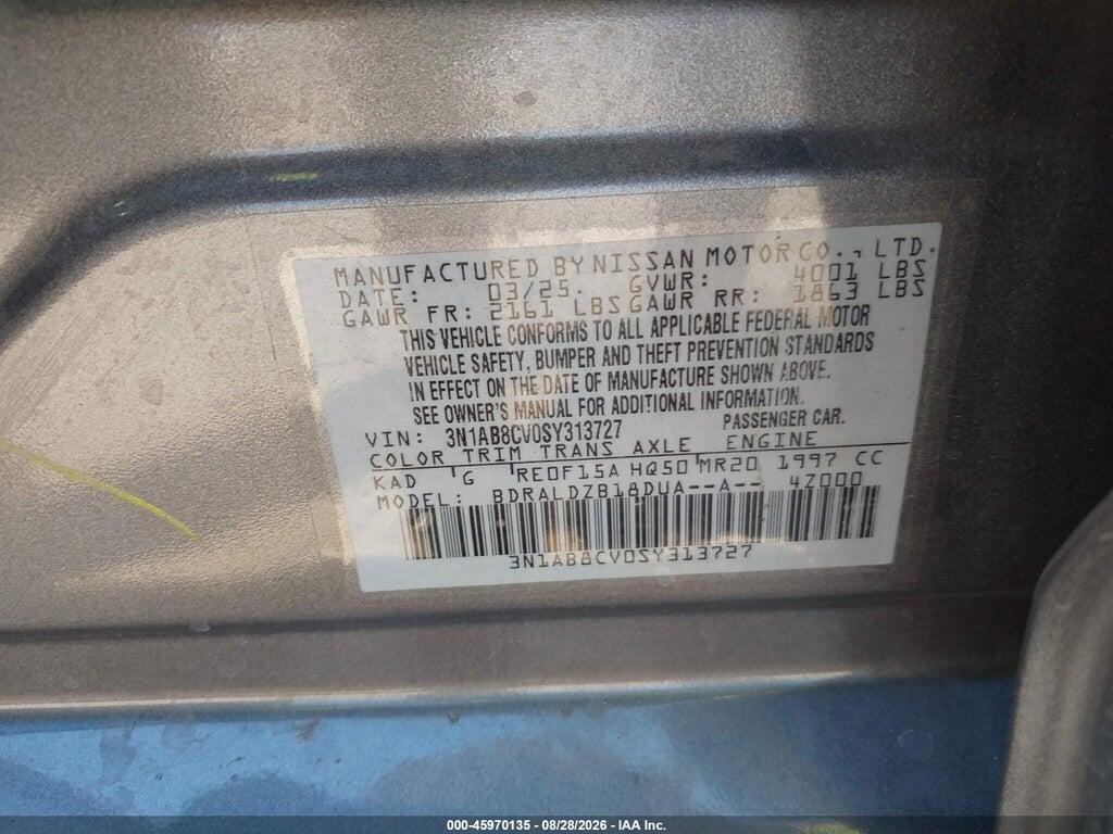 3N1AB8CV0SY313727 2025 NISSAN SENTRA photo no. 9