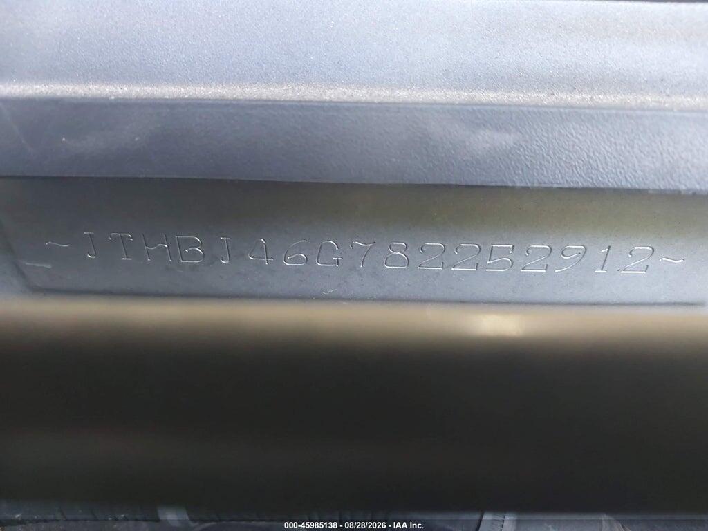 JTHBJ46G782252912 2008 LEXUS ES 350 photo no. 9