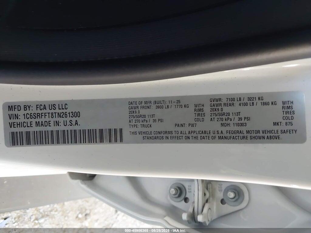 1C6SRFFT8TN261300 2026 RAM 1500 photo no. 9