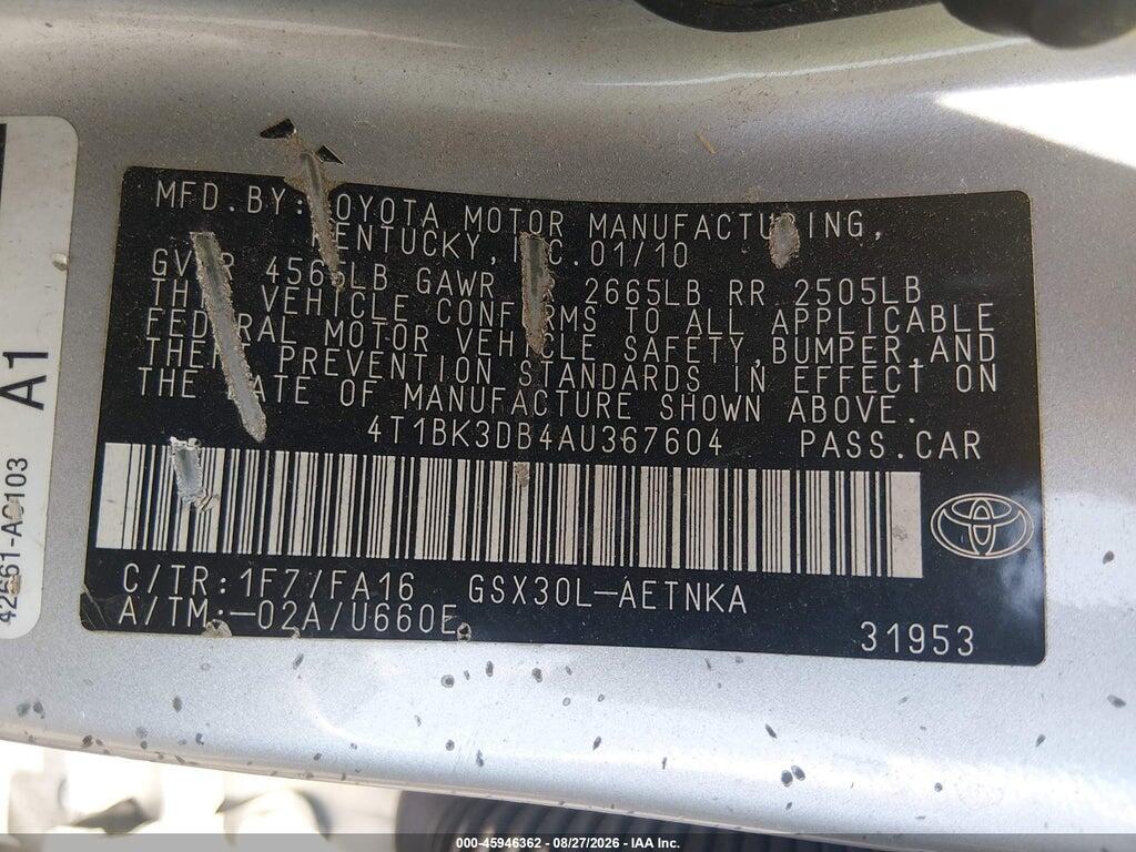 4T1BK3DB4AU367604 2010 TOYOTA AVALON photo no. 9