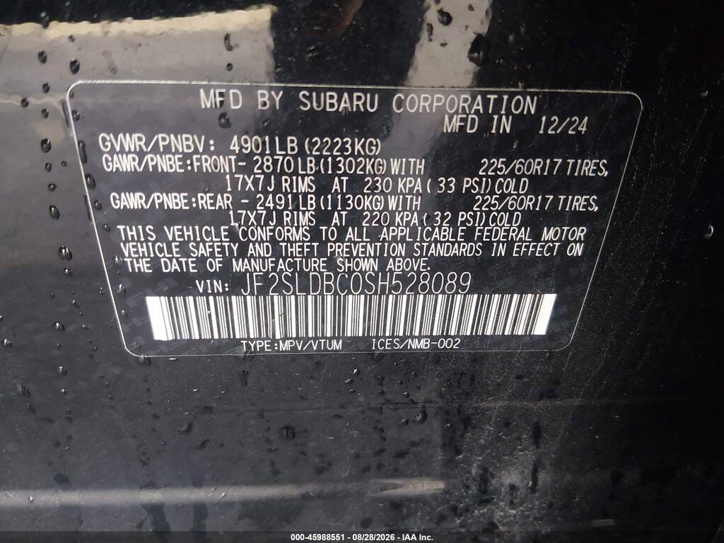 JF2SLDBC0SH528089 2025 SUBARU FORESTER photo no. 9