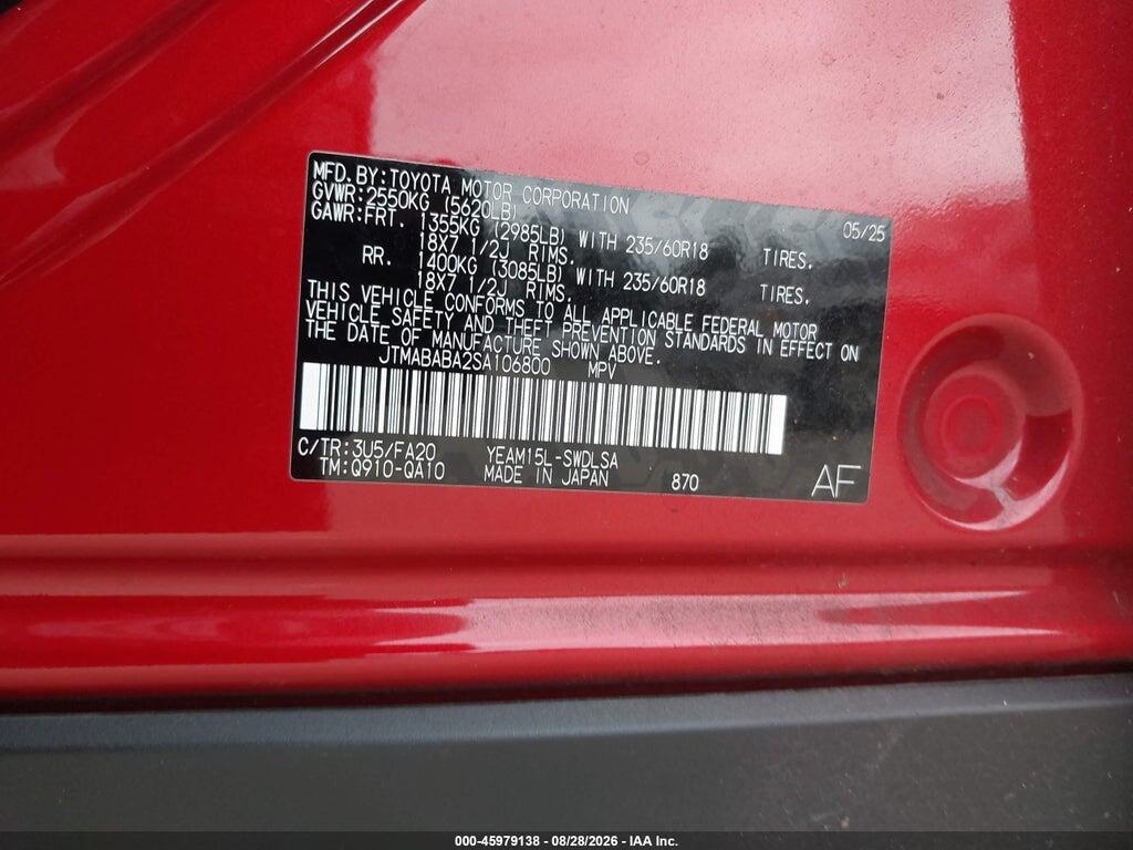 JTMABABA2SA106800 2025 SUBARU SOLTERRA photo no. 9