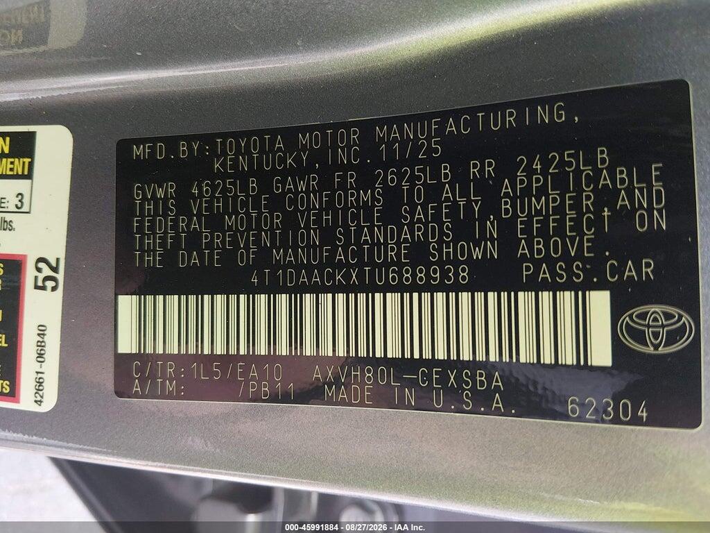4T1DAACKXTU688938 2026 TOYOTA CAMRY photo no. 9