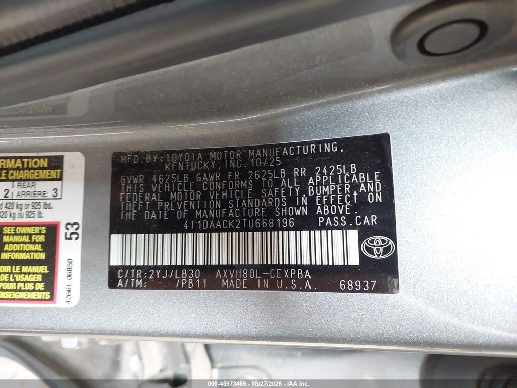 4T1DAACK2TU668196 2026 TOYOTA CAMRY photo no. 9