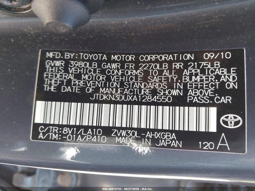 JTDKN3DUXA1284550 2010 TOYOTA PRIUS photo no. 9