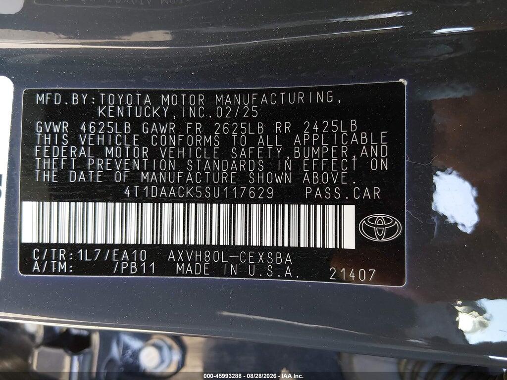 4T1DAACK5SU117629 2025 TOYOTA CAMRY photo no. 9