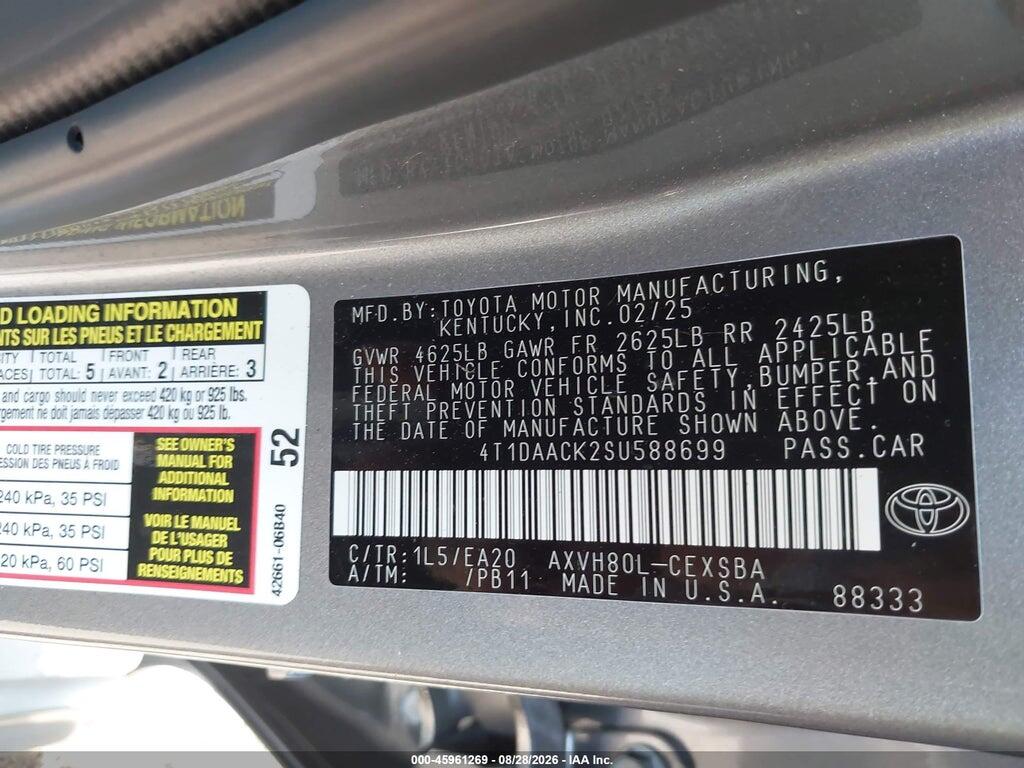 4T1DAACK2SU588699 2025 TOYOTA CAMRY photo no. 9