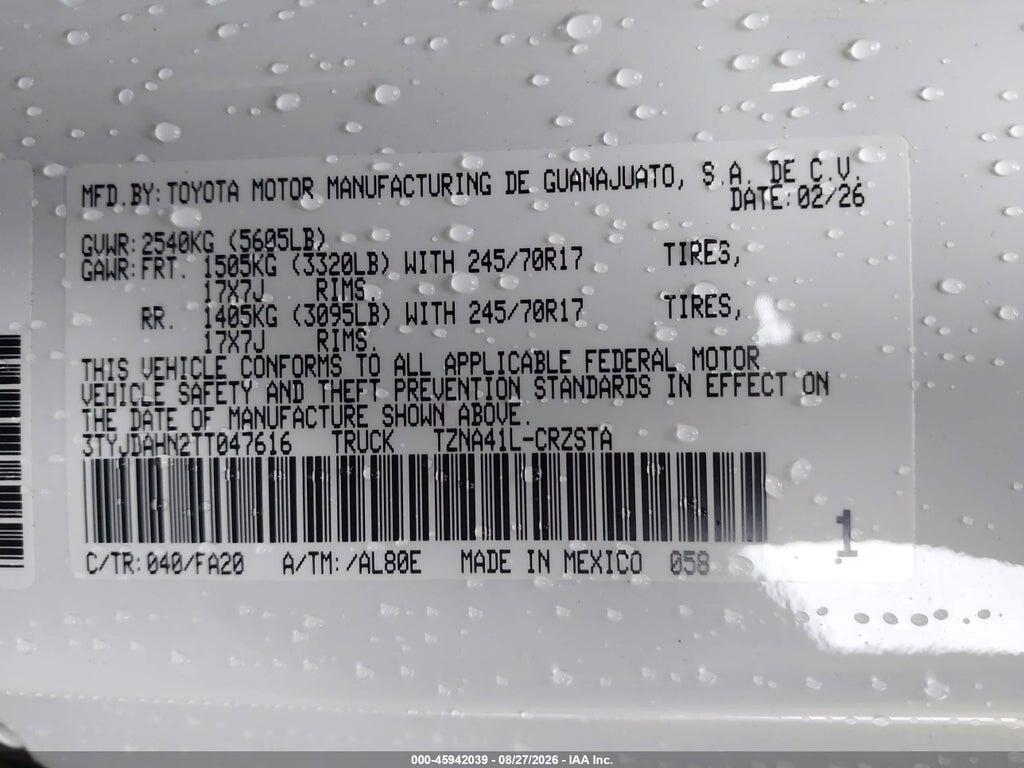 3TYJDAHN2TT047616 2026 TOYOTA TACOMA photo no. 9