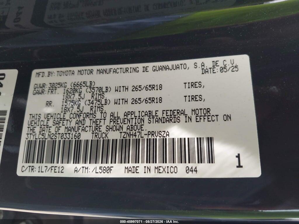 3TYLC5LN2ST033160 2025 TOYOTA TACOMA HYBRID photo no. 9