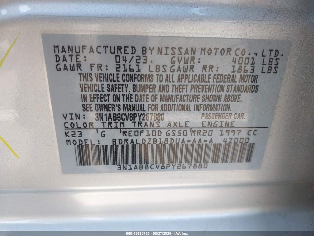3N1AB8CV8PY267880 2023 NISSAN SENTRA photo no. 9