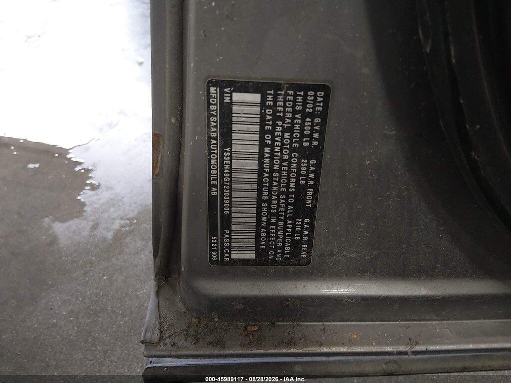 YS3EH49G723039006 2002 SAAB 9-5 photo no. 9