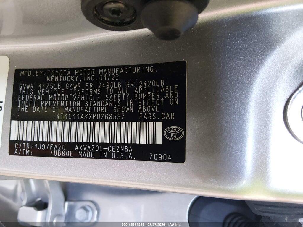 4T1C11AKXPU768597 2023 TOYOTA CAMRY photo no. 9