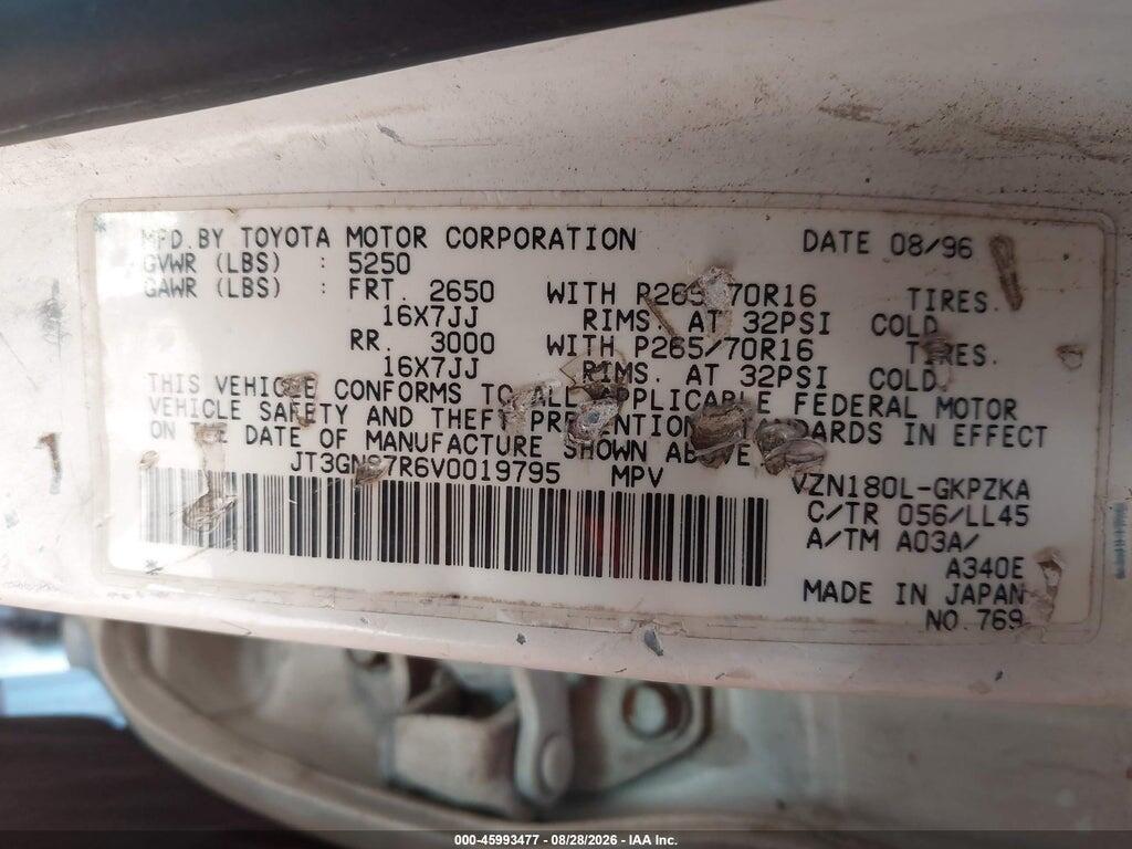 JT3GN87R6V0019795 1997 TOYOTA 4RUNNER photo no. 9