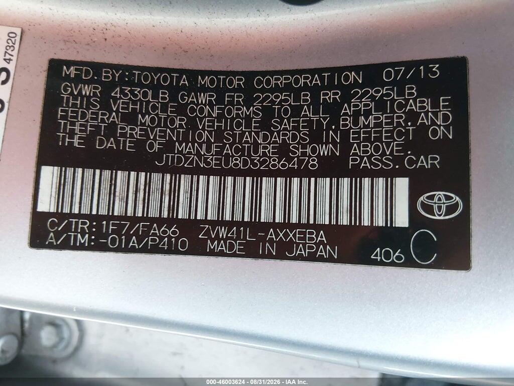 JTDZN3EU8D3286478 2013 TOYOTA PRIUS V photo no. 9