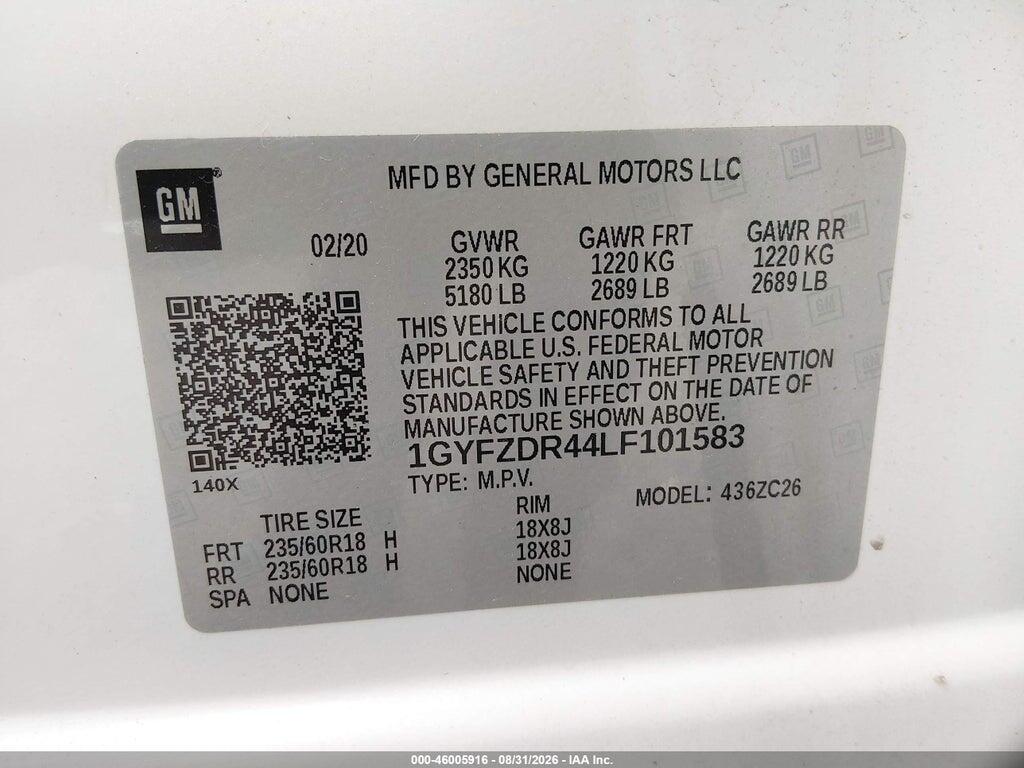 1GYFZDR44LF101583 2020 CADILLAC XT4 photo no. 9