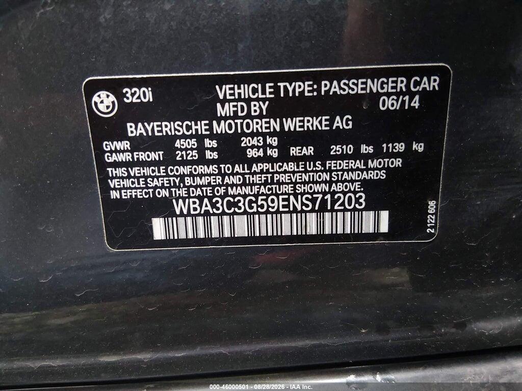 WBA3C3G59ENS71203 2014 BMW 320I photo no. 9