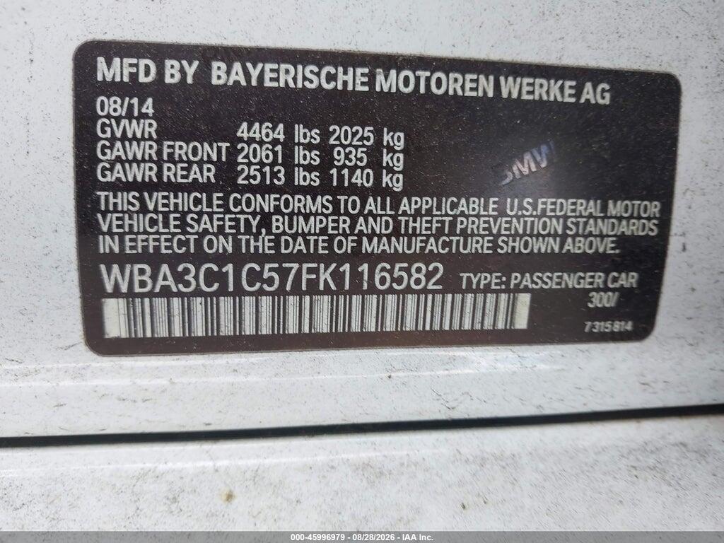 WBA3C1C57FK116582 2015 BMW 328I photo no. 9