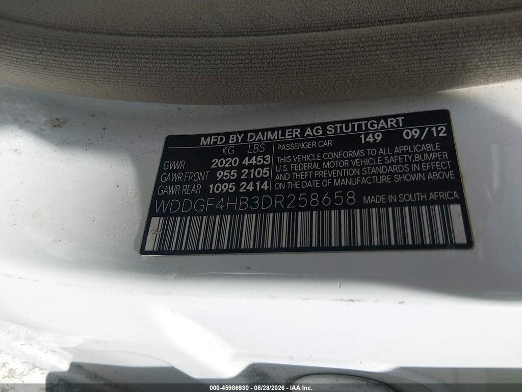 WDDGF4HB3DR258658 2013 MERCEDES-BENZ C 250 photo no. 9
