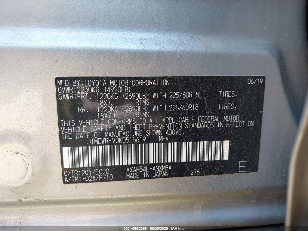 JTMEWRFV0KD515619 2019 TOYOTA RAV4 HYBRID photo no. 9