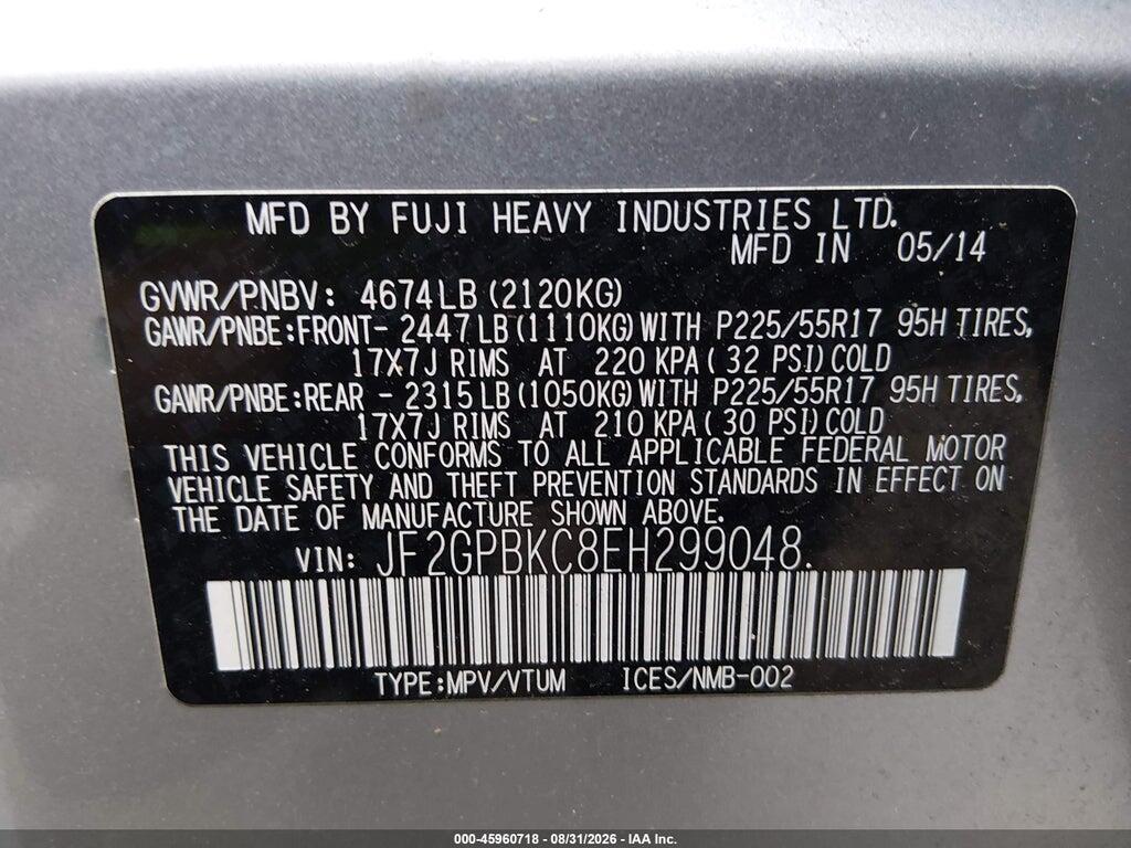 JF2GPBKC8EH299048 2014 SUBARU XV CROSSTREK HYBRID photo no. 9