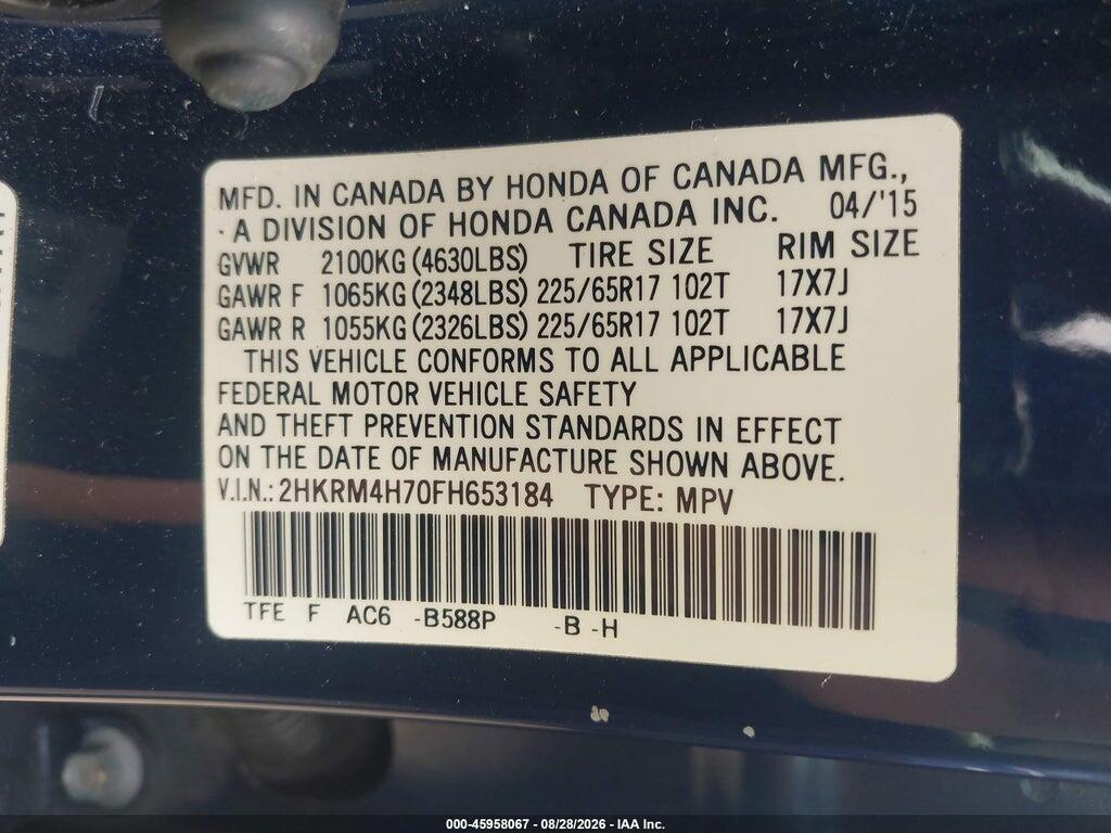 2HKRM4H70FH653184 2015 HONDA CR-V photo no. 9