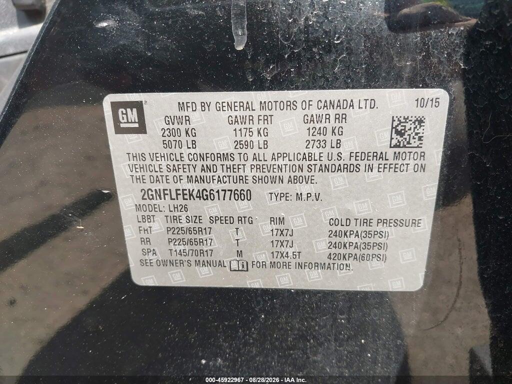 2GNFLFEK4G6177660 2016 CHEVROLET EQUINOX photo no. 9