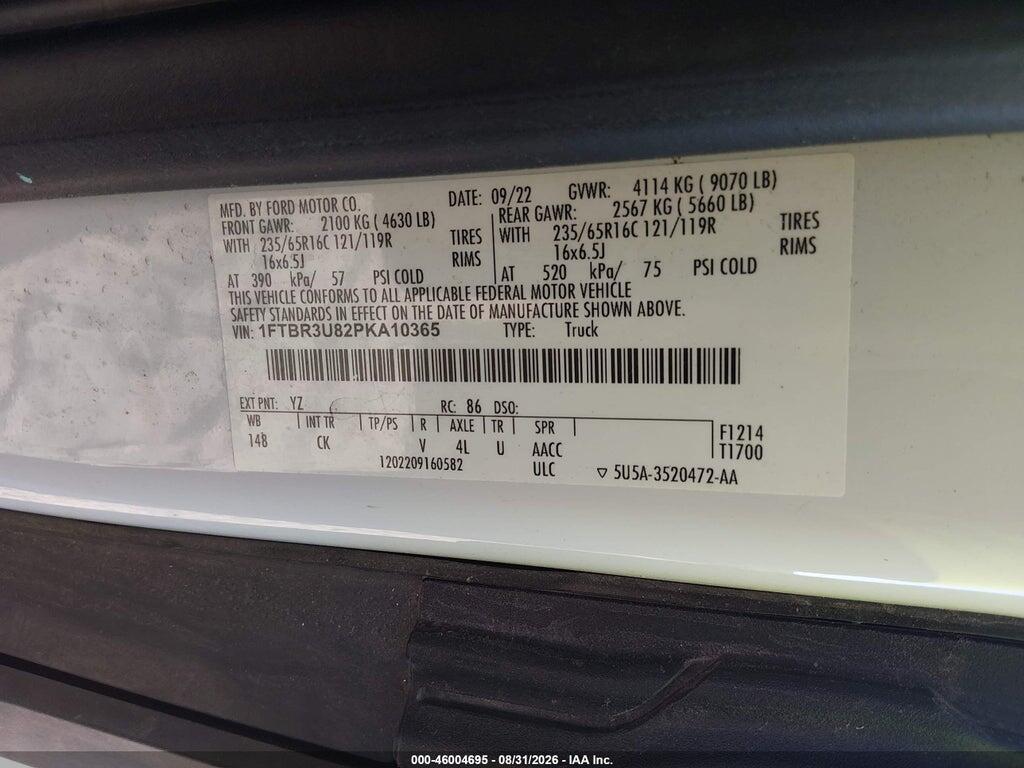 1FTBR3U82PKA10365 2023 FORD TRANSIT-250 CARGO VAN photo no. 9