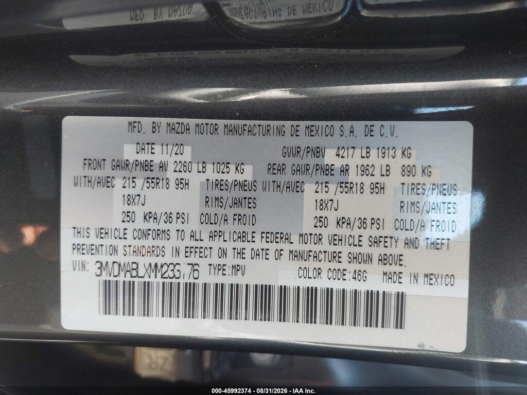 3MVDMABLXMM233176 2021 MAZDA CX-30 photo no. 9