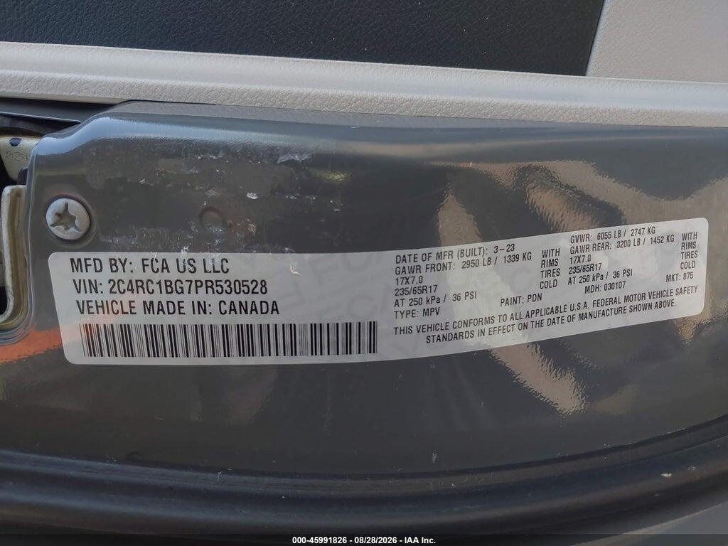 2C4RC1BG7PR530528 2023 CHRYSLER PACIFICA photo no. 9