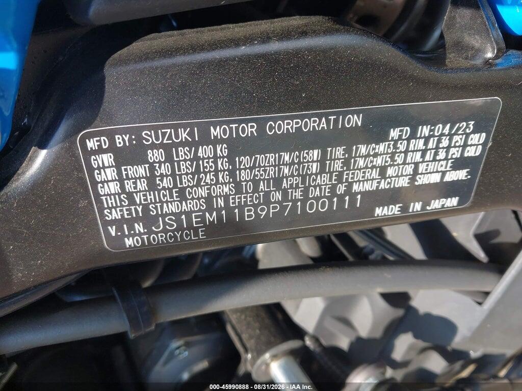 JS1EM11B9P7100111 2023 SUZUKI GSX800 photo no. 10