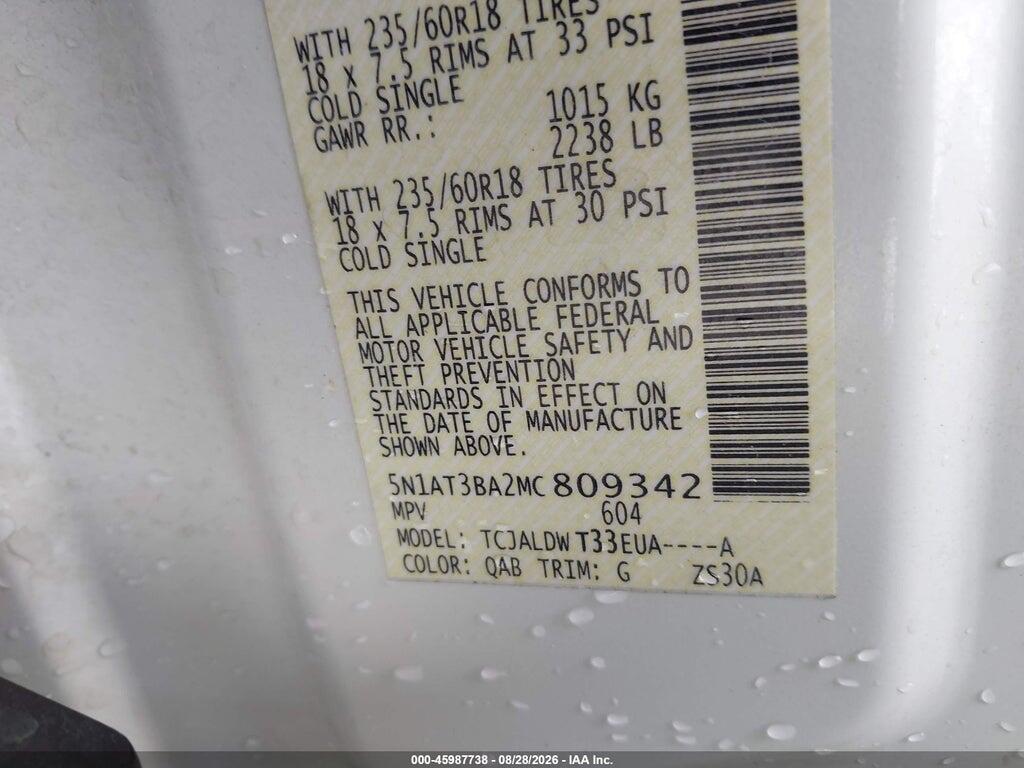 5N1AT3BA2MC809342 2021 NISSAN ROGUE photo no. 9