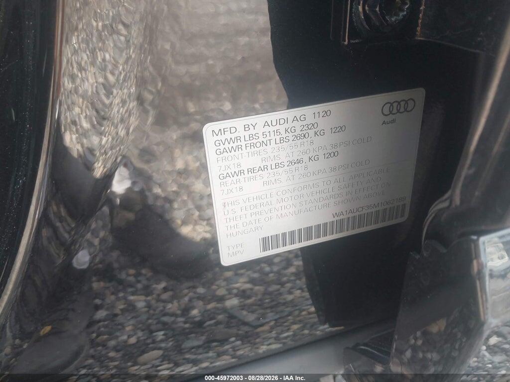 WA1AUCF35M1062189 2021 AUDI Q3 photo no. 9
