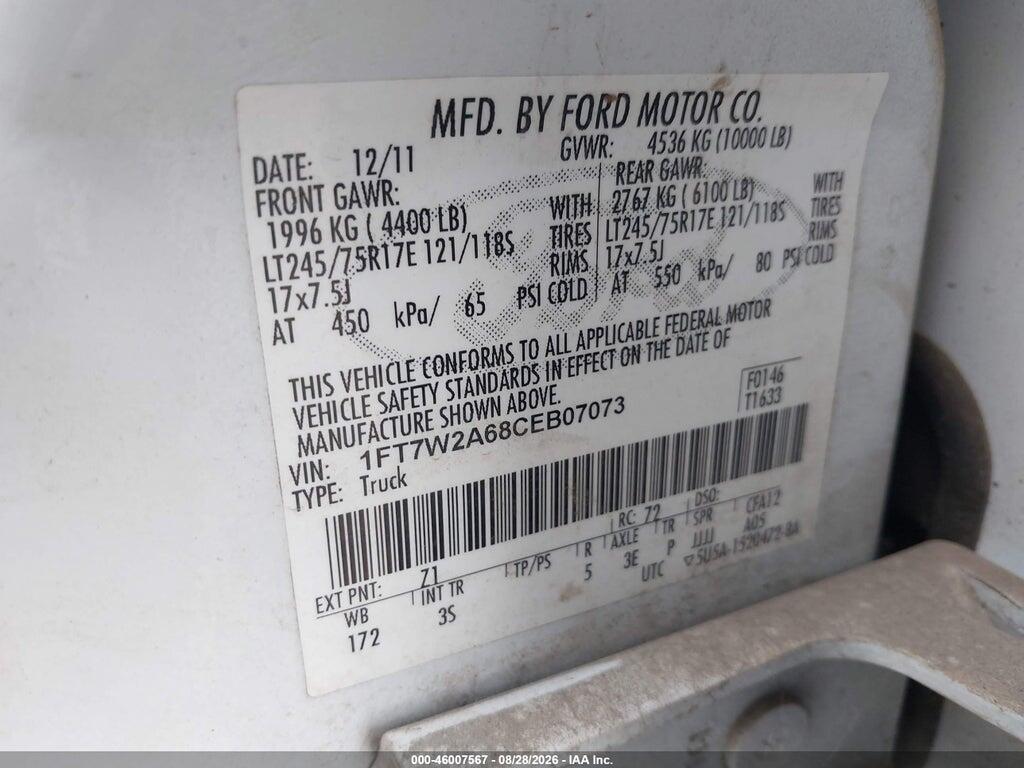 1FT7W2A68CEB07073 2012 FORD F-250 photo no. 9