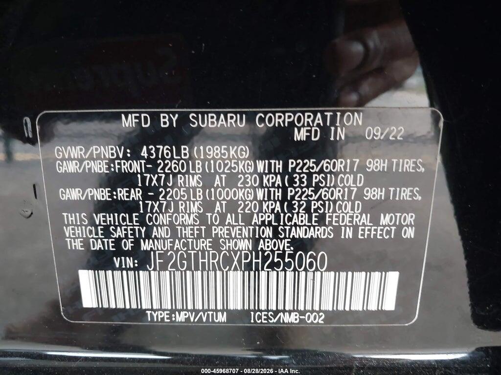JF2GTHRCXPH255060 2023 SUBARU CROSSTREK photo no. 9