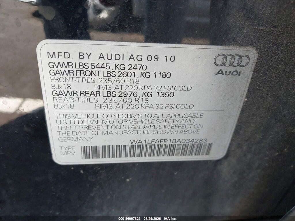 WA1LFAFP1BA034283 2011 AUDI Q5 photo no. 9