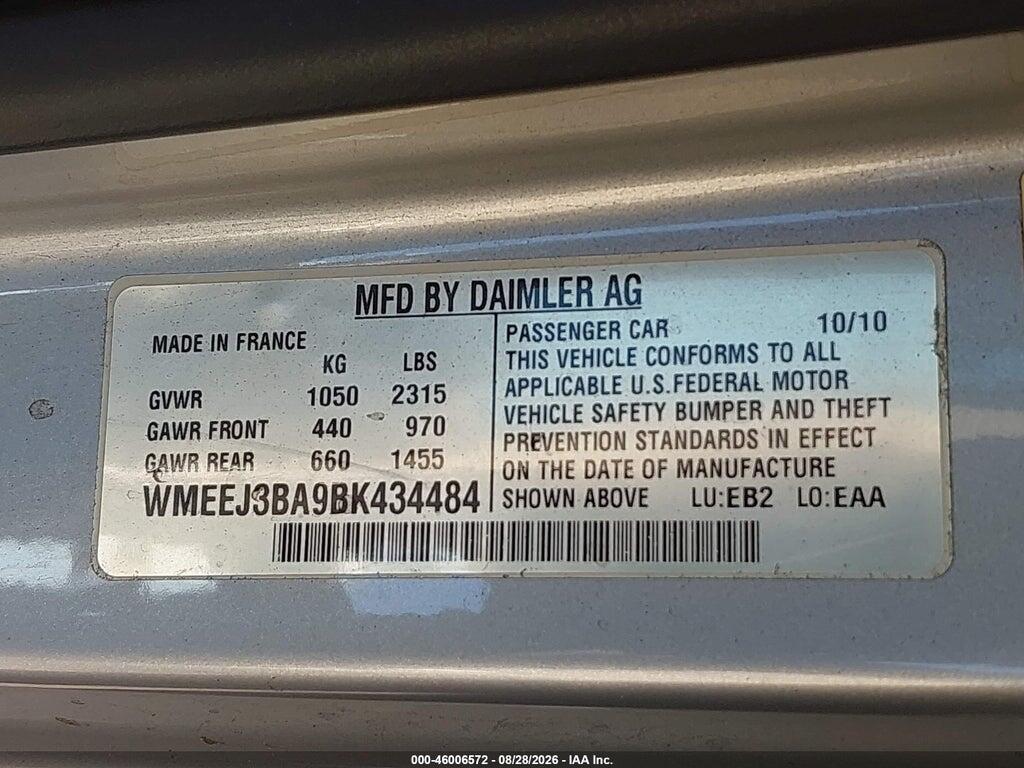 WMEEJ3BA9BK434484 2011 SMART FORTWO photo no. 9